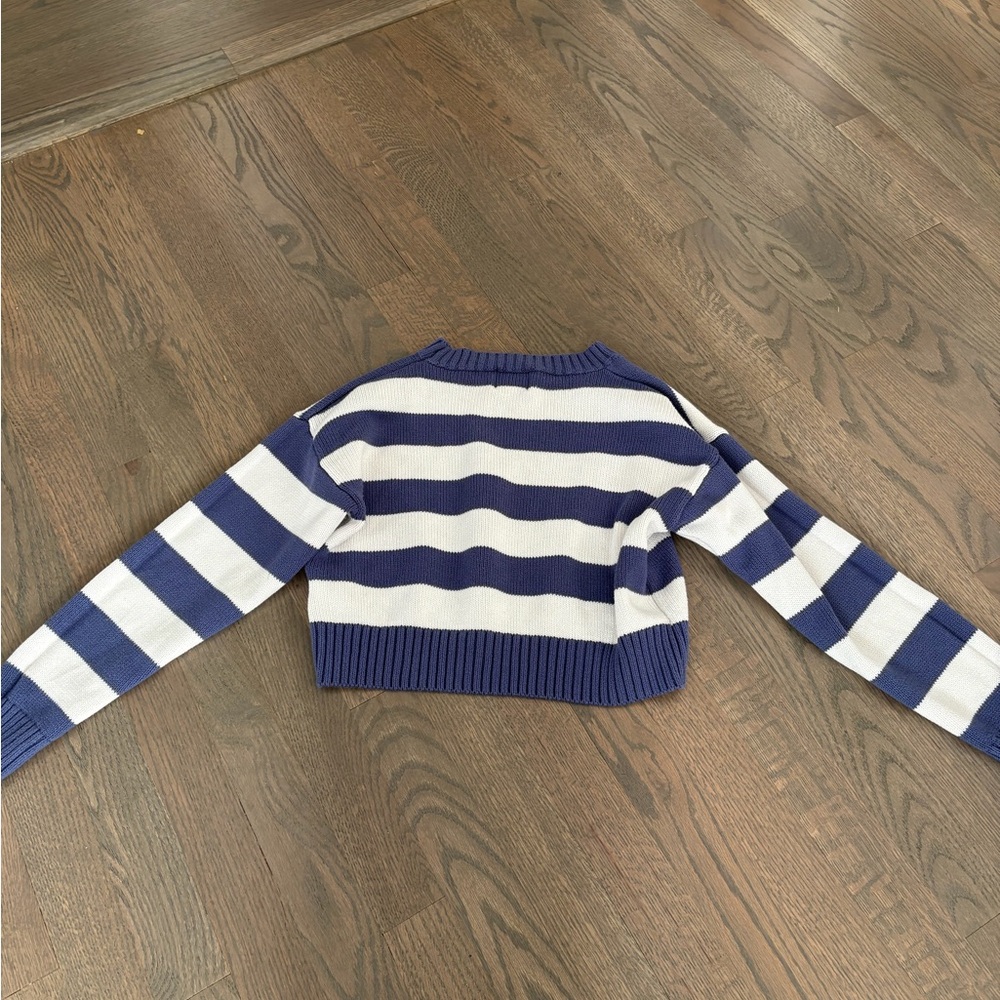 Katie J NYC Blue and White Striped Kids Sweater